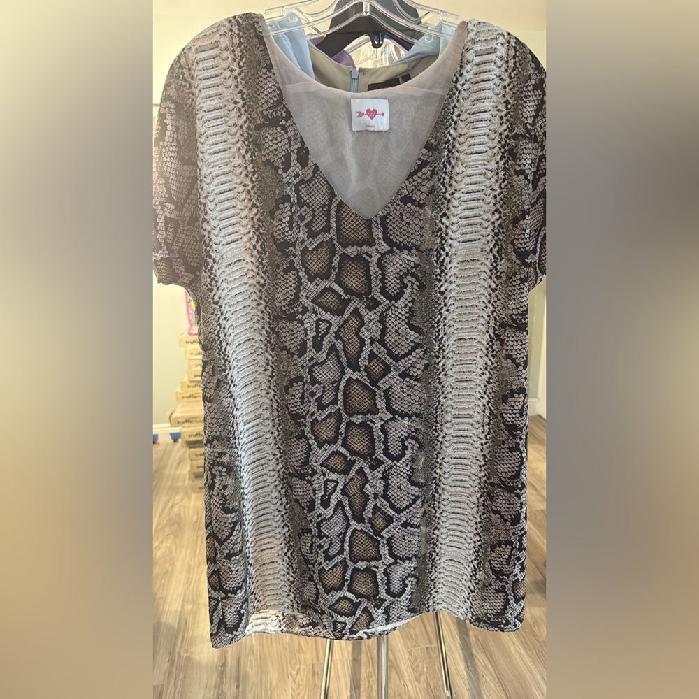 Buddy Love Beige and Cream Patterned Dress
